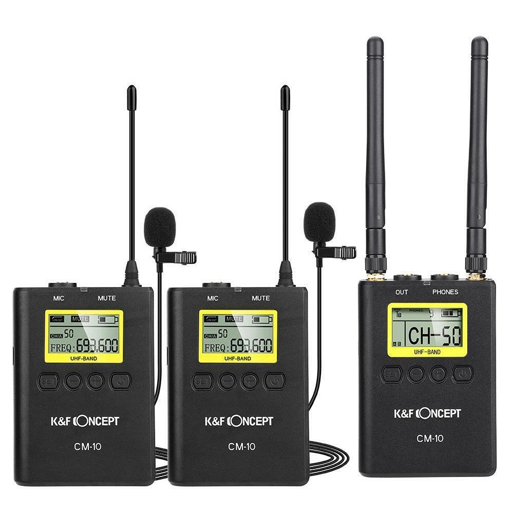 knfcthailand.com - K&F Concept CM-10 1R2T UHF Wireless Lavalier Microphone  | กล้อง อุปกรณ์กล้อง